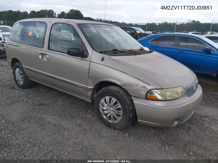 2002 Mercury Villager Value VIN: 4M2ZV11T72DJ03851 Lot: 45625639