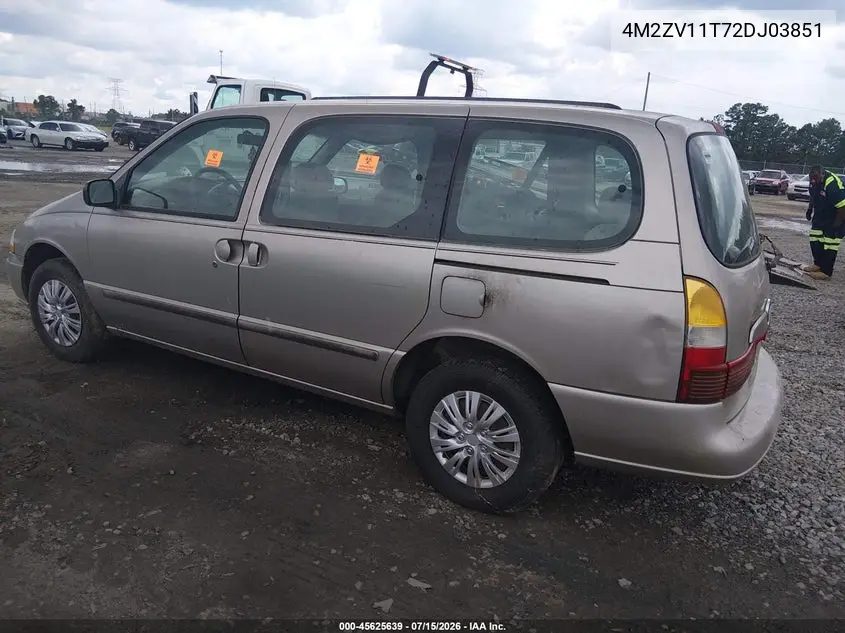 2002 Mercury Villager Value VIN: 4M2ZV11T72DJ03851 Lot: 45625639