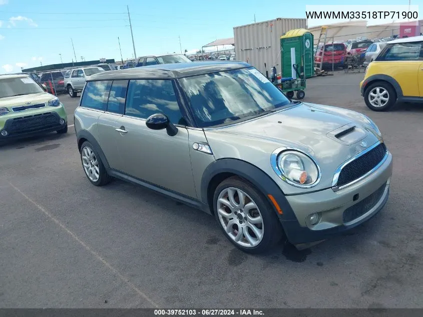 2008 Mini Cooper S Clubman VIN: WMWMM33518TP71900 Lot: 39752103