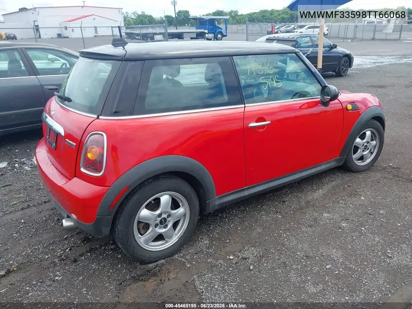 2008 Mini Cooper Hardtop VIN: WMWMF33598TT66068 Lot: 45465195