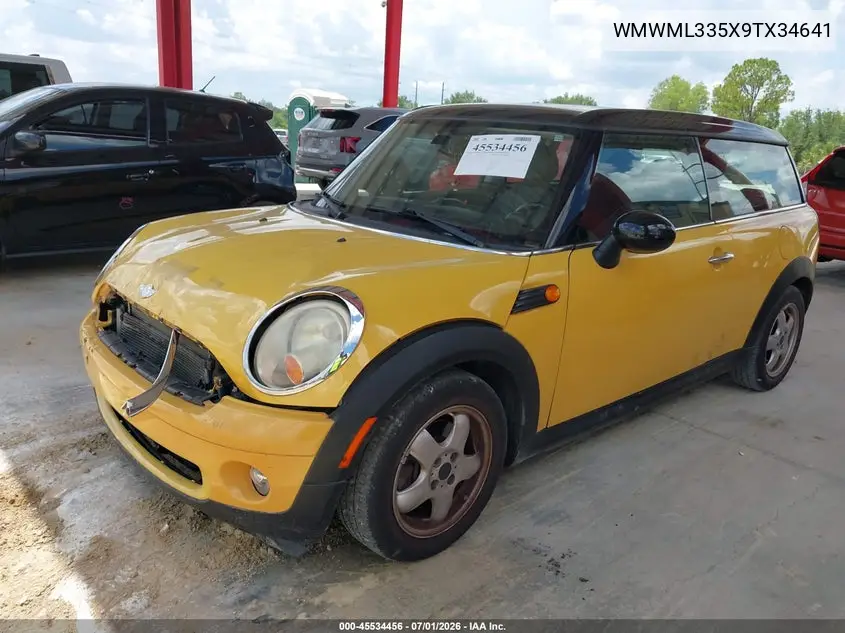 2009 Mini Cooper Clubman VIN: WMWML335X9TX34641 Lot: 45534456