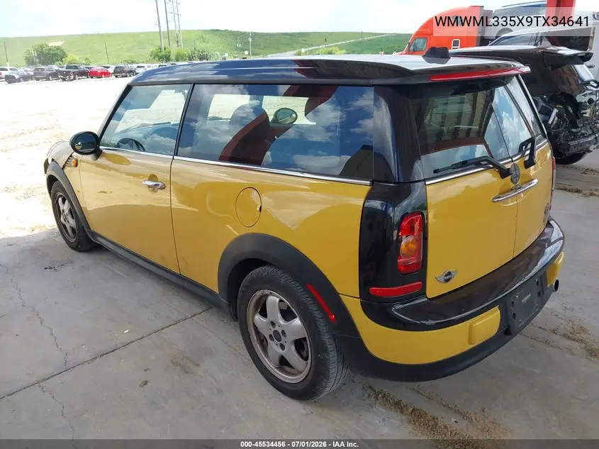 2009 Mini Cooper Clubman VIN: WMWML335X9TX34641 Lot: 45534456
