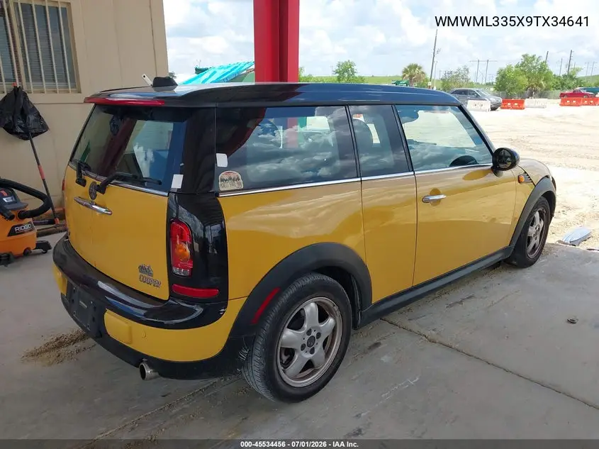 2009 Mini Cooper Clubman VIN: WMWML335X9TX34641 Lot: 45534456