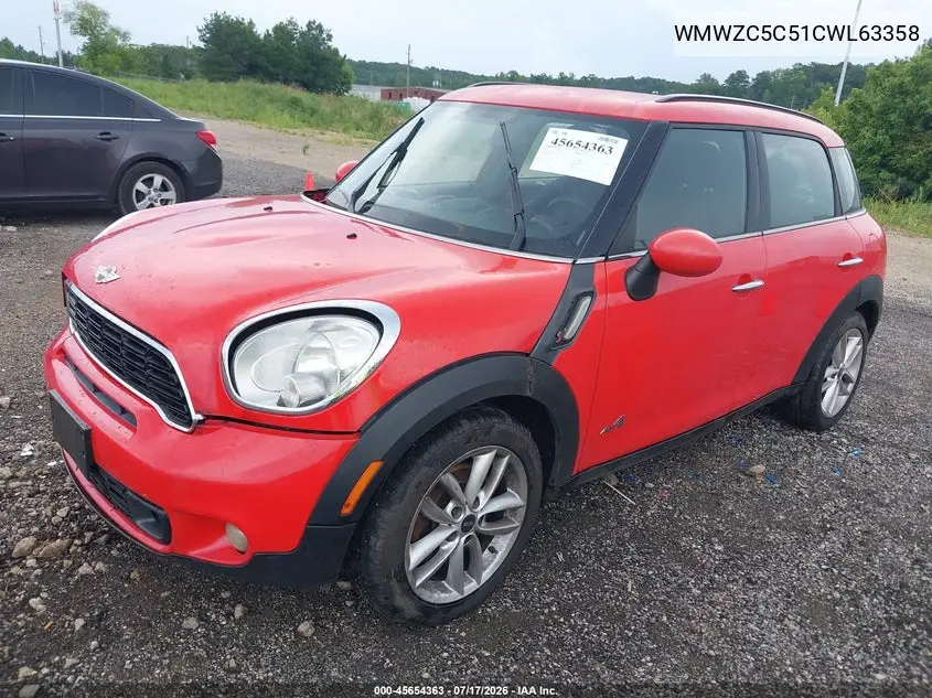 2012 Mini Cooper S Countryman VIN: WMWZC5C51CWL63358 Lot: 45654363