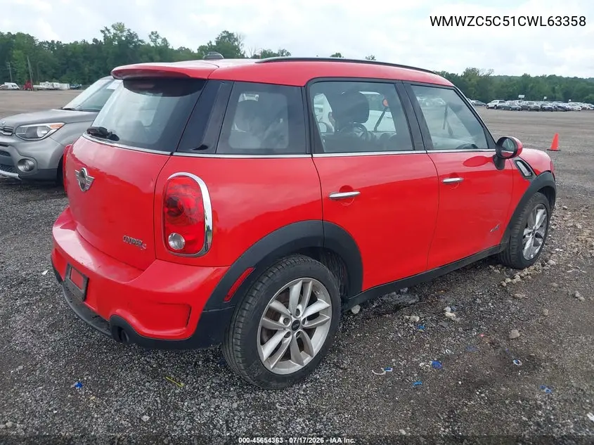 2012 Mini Cooper S Countryman VIN: WMWZC5C51CWL63358 Lot: 45654363