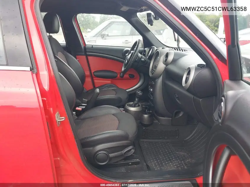 2012 Mini Cooper S Countryman VIN: WMWZC5C51CWL63358 Lot: 45654363