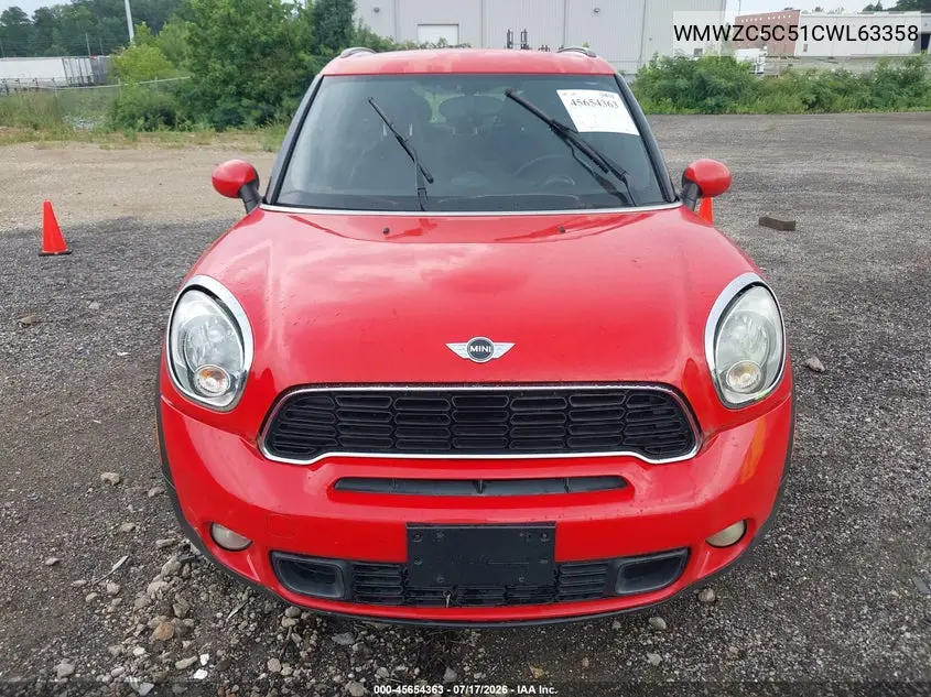 2012 Mini Cooper S Countryman VIN: WMWZC5C51CWL63358 Lot: 45654363