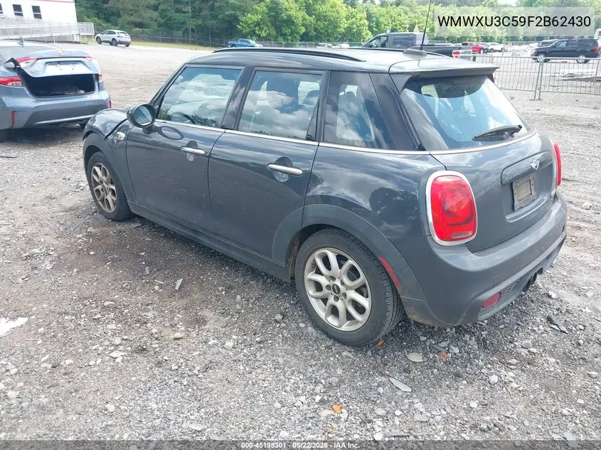 2015 Mini Hardtop Cooper S VIN: WMWXU3C59F2B62430 Lot: 45198301