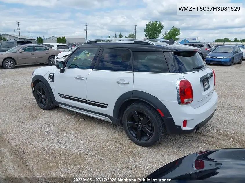 2017 Mini Cooper Countryman S All4 VIN: WMZYT5C37H3D81629 Lot: 20270165