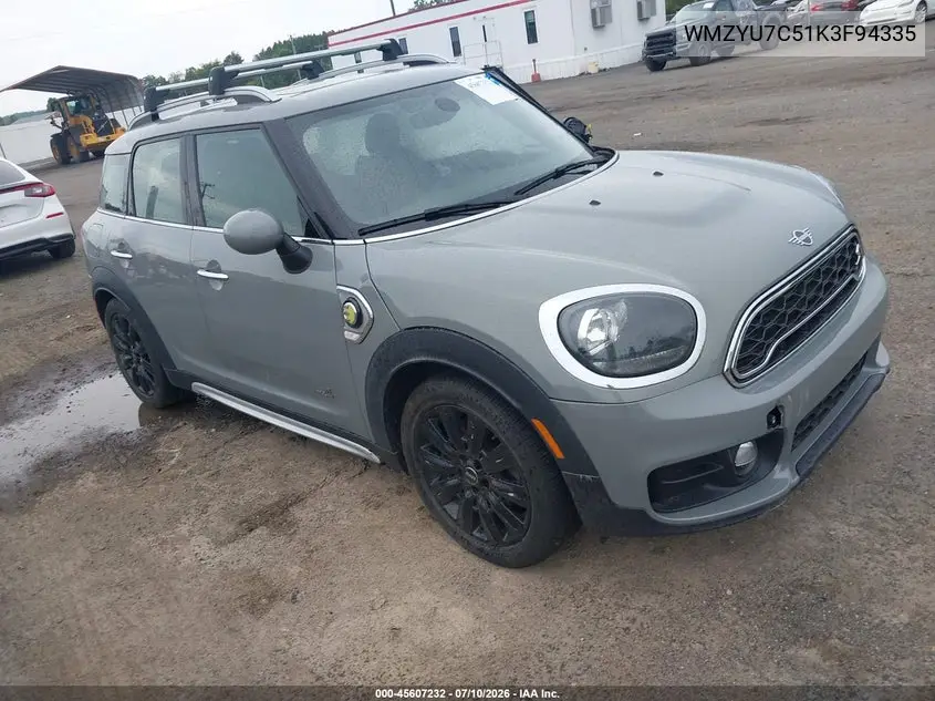 2019 Mini E Countryman Cooper S VIN: WMZYU7C51K3F94335 Lot: 45607232