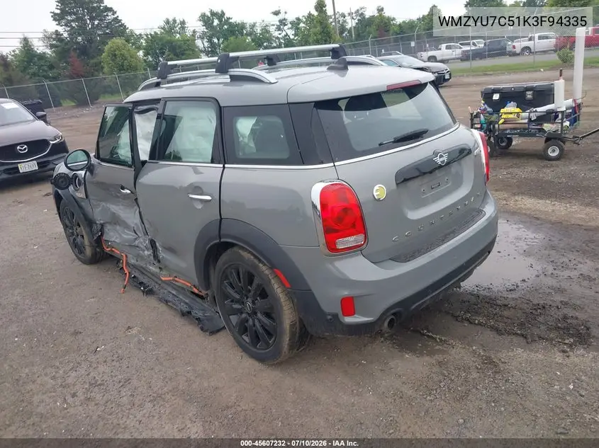 2019 Mini E Countryman Cooper S VIN: WMZYU7C51K3F94335 Lot: 45607232