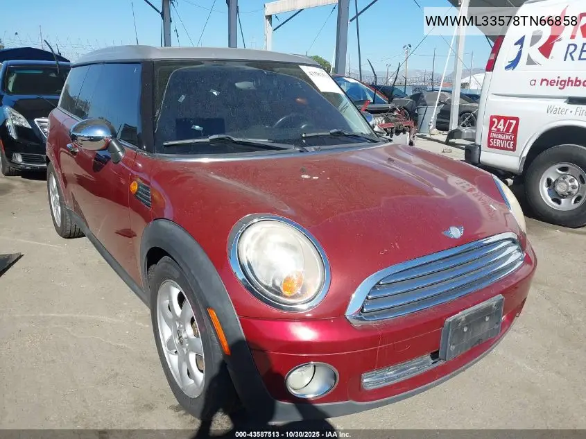 2008 Mini Cooper Clubman VIN: WMWML33578TN66858 Lot: 43587513