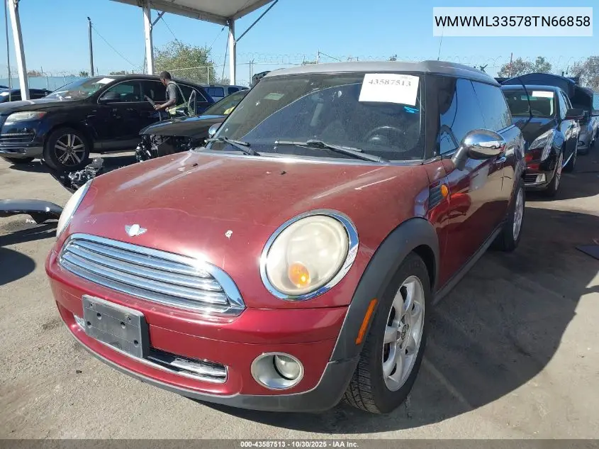 2008 Mini Cooper Clubman VIN: WMWML33578TN66858 Lot: 43587513