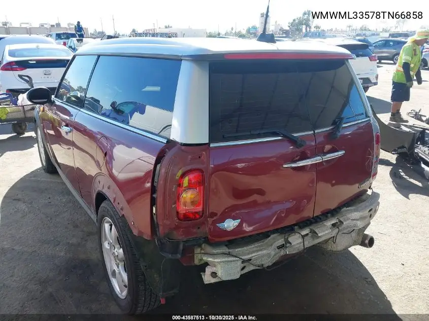 2008 Mini Cooper Clubman VIN: WMWML33578TN66858 Lot: 43587513