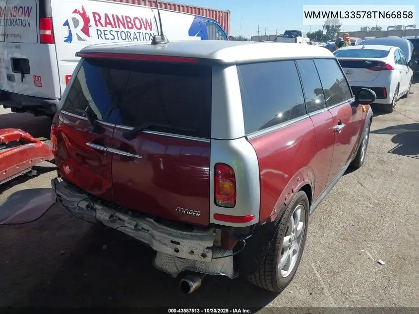 2008 Mini Cooper Clubman VIN: WMWML33578TN66858 Lot: 43587513