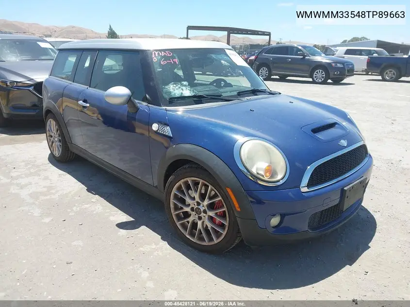 2008 Mini Cooper S Clubman VIN: WMWMM33548TP89663 Lot: 45428121