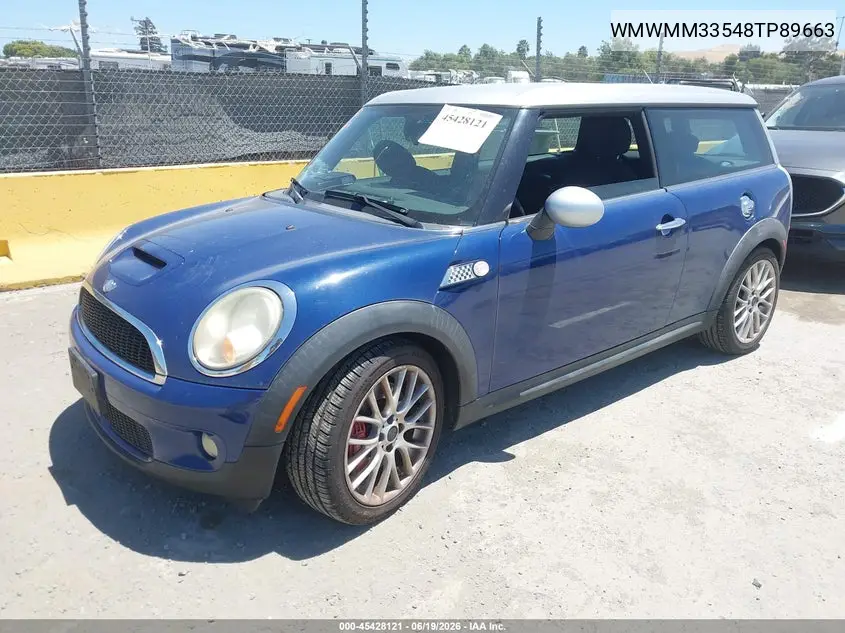 2008 Mini Cooper S Clubman VIN: WMWMM33548TP89663 Lot: 45428121