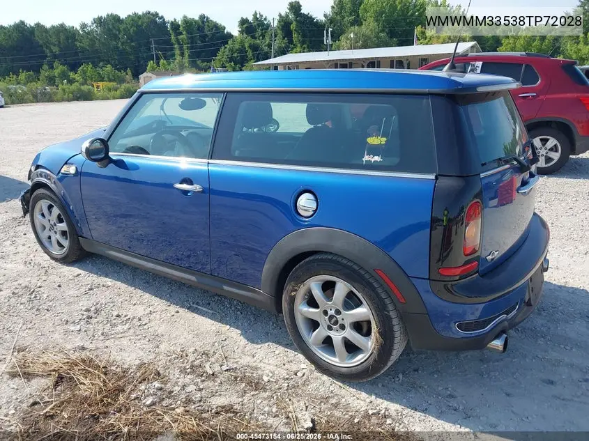 2008 Mini Cooper S Clubman VIN: WMWMM33538TP72028 Lot: 45473154