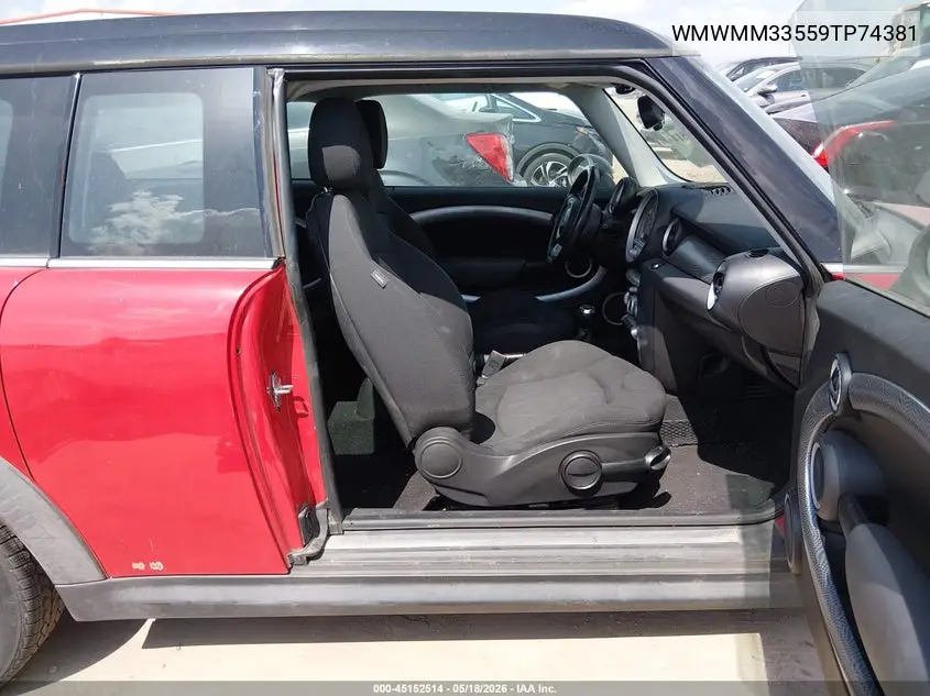 2009 Mini Cooper S Clubman VIN: WMWMM33559TP74381 Lot: 45152514