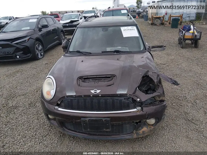 2009 Mini Cooper S Clubman VIN: WMWMM33569TP72378 Lot: 45294601