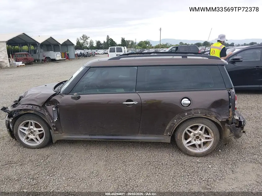 2009 Mini Cooper S Clubman VIN: WMWMM33569TP72378 Lot: 45294601