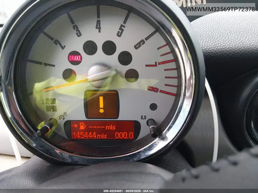 2009 Mini Cooper S Clubman VIN: WMWMM33569TP72378 Lot: 45294601
