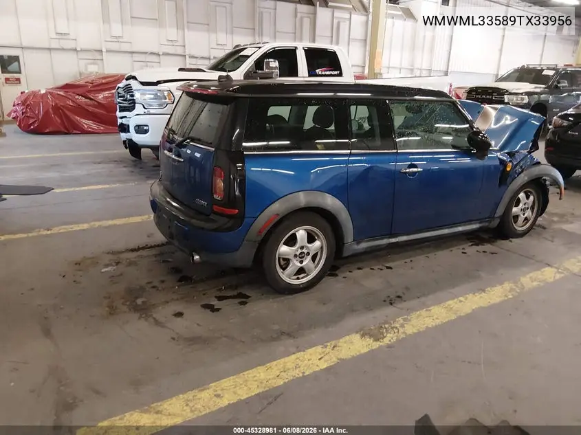 2009 Mini Cooper Clubman VIN: WMWML33589TX33956 Lot: 45328981