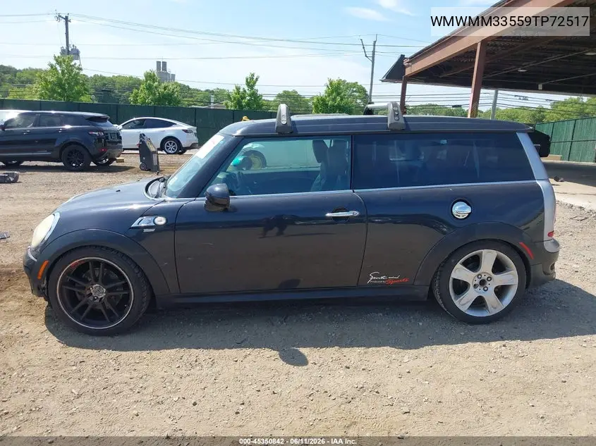 2009 Mini Cooper S Clubman VIN: WMWMM33559TP72517 Lot: 45350842