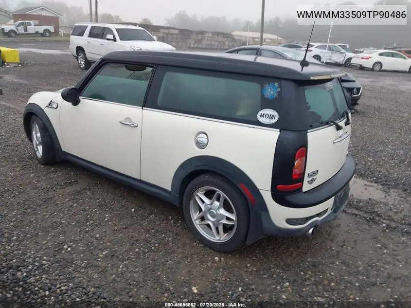 2009 Mini Cooper S Clubman VIN: WMWMM33509TP90486 Lot: 45656662