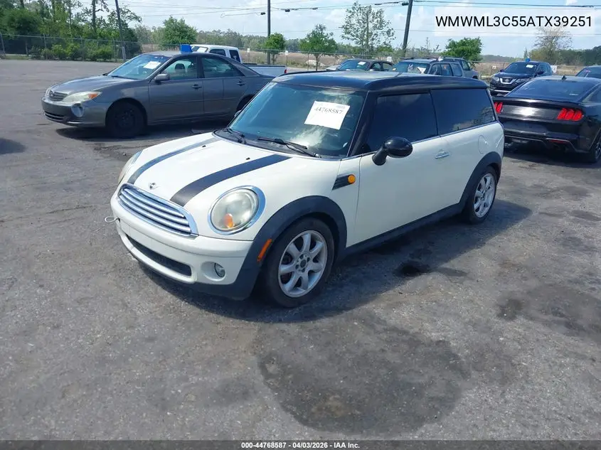 2010 Mini Cooper Clubman VIN: WMWML3C55ATX39251 Lot: 44768587
