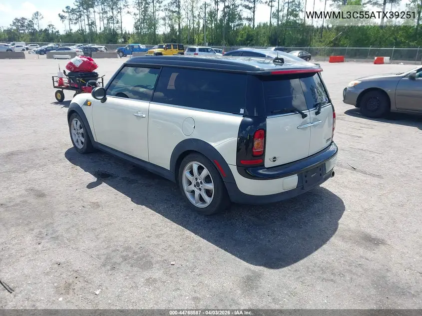 2010 Mini Cooper Clubman VIN: WMWML3C55ATX39251 Lot: 44768587
