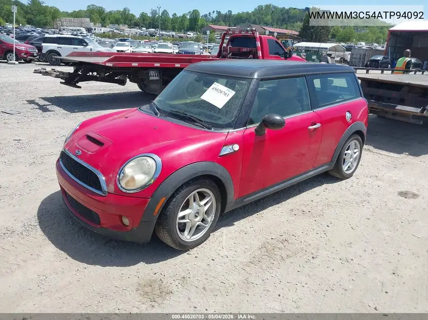 2010 Mini Cooper S Clubman VIN: WMWMM3C54ATP94092 Lot: 45020703