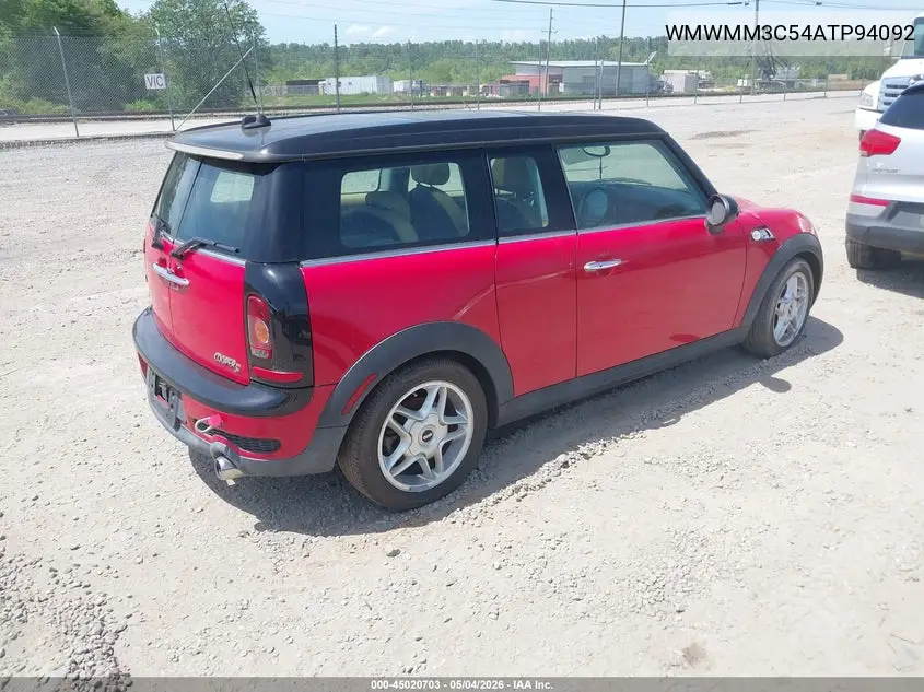 2010 Mini Cooper S Clubman VIN: WMWMM3C54ATP94092 Lot: 45020703