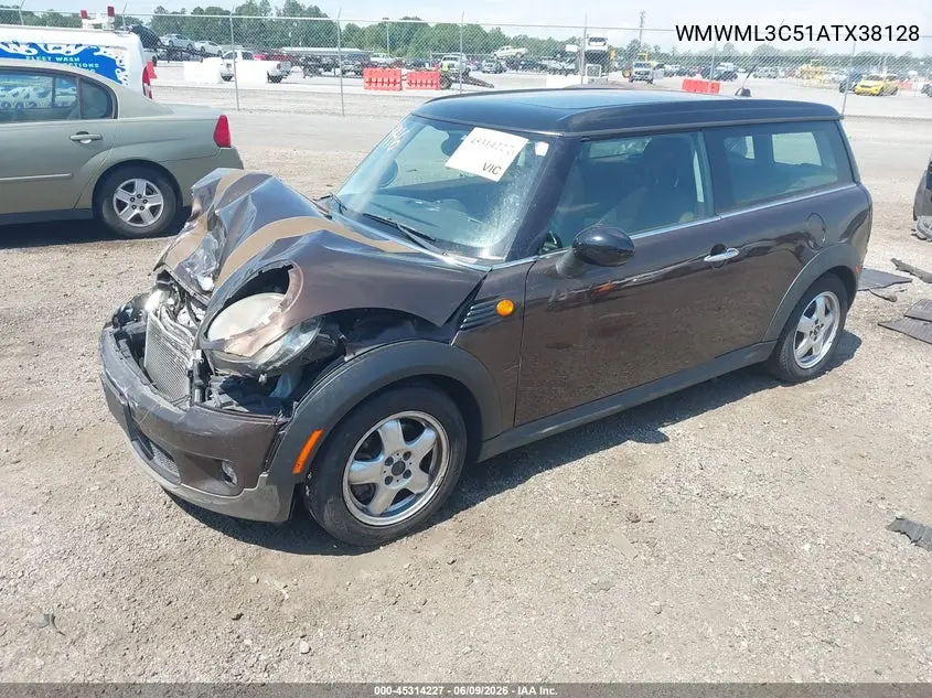 2010 Mini Cooper Clubman VIN: WMWML3C51ATX38128 Lot: 45314227
