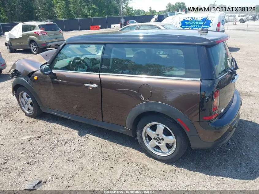 2010 Mini Cooper Clubman VIN: WMWML3C51ATX38128 Lot: 45314227
