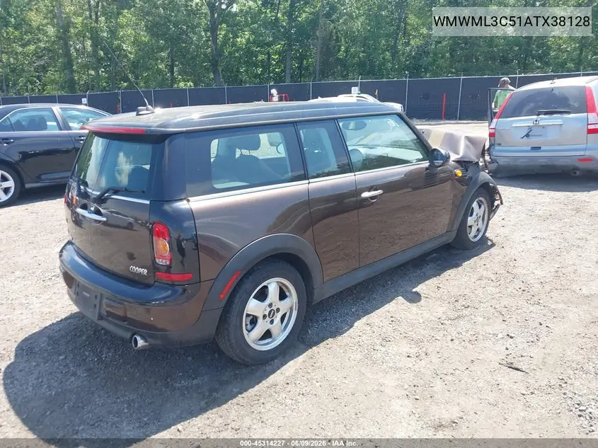 2010 Mini Cooper Clubman VIN: WMWML3C51ATX38128 Lot: 45314227