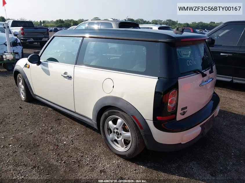 2011 Mini Cooper Clubman VIN: WMWZF3C56BTY00167 Lot: 45670718