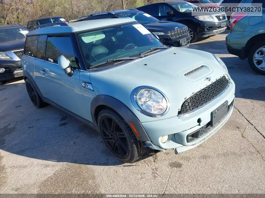 2012 Mini Cooper S Clubman VIN: WMWZG3C54CTY38270 Lot: 44592544