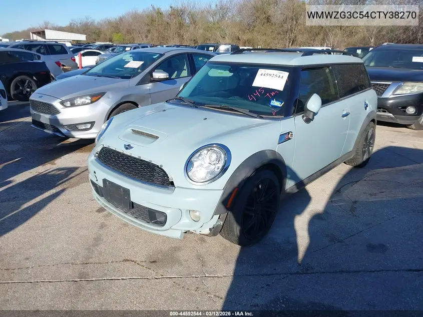 2012 Mini Cooper S Clubman VIN: WMWZG3C54CTY38270 Lot: 44592544