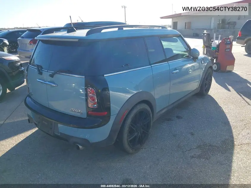 2012 Mini Cooper S Clubman VIN: WMWZG3C54CTY38270 Lot: 44592544