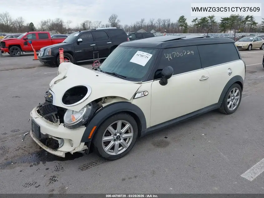 2012 Mini Cooper S Clubman VIN: WMWZG3C51CTY37609 Lot: 44700729
