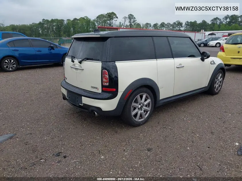 2012 Mini Cooper S Clubman VIN: WMWZG3C5XCTY38158 Lot: 45098990