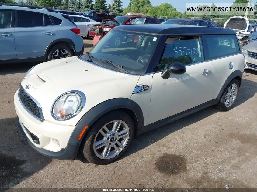 2012 Mini Cooper S Clubman VIN: WMWZG3C59CTY38636 Lot: 45522228