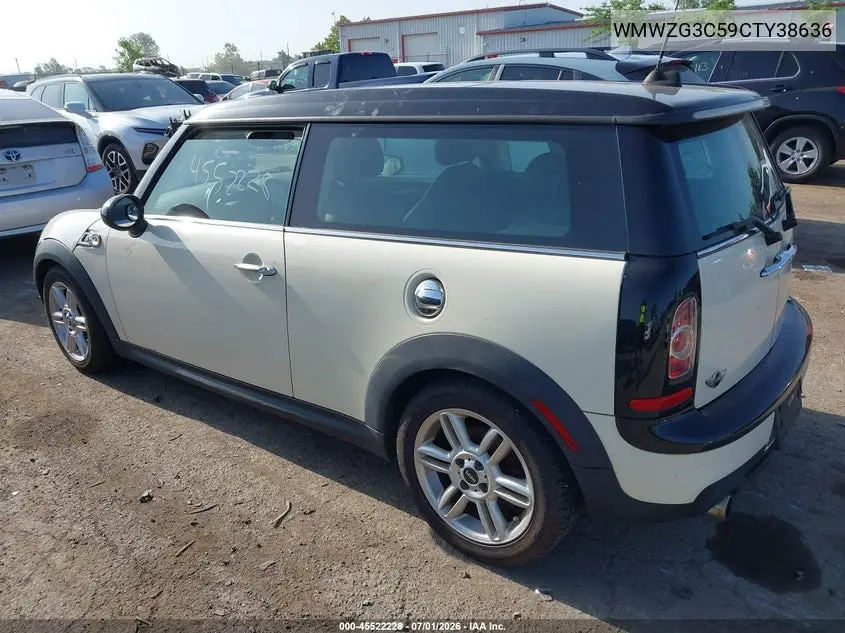 2012 Mini Cooper S Clubman VIN: WMWZG3C59CTY38636 Lot: 45522228