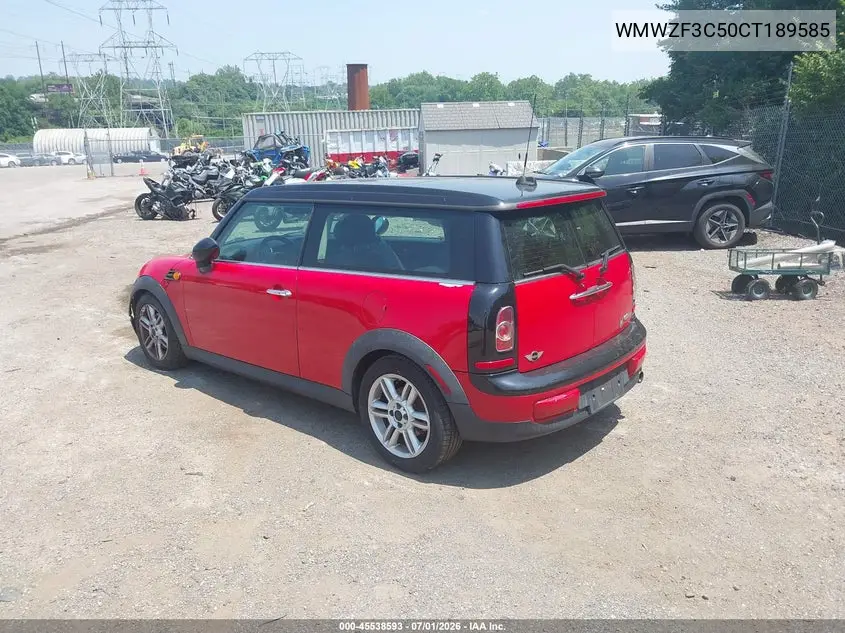 2012 Mini Cooper Clubman VIN: WMWZF3C50CT189585 Lot: 45538593