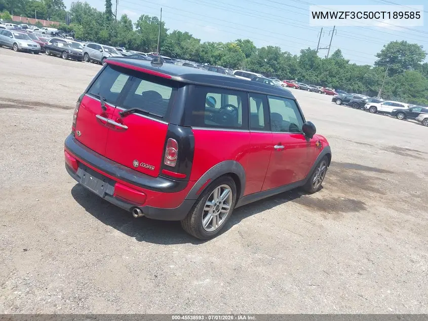 2012 Mini Cooper Clubman VIN: WMWZF3C50CT189585 Lot: 45538593