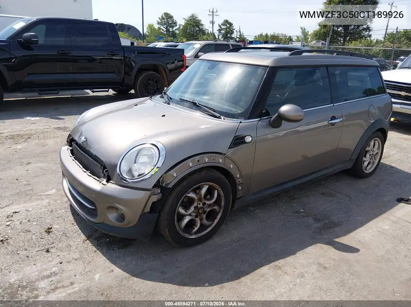 2012 Mini Cooper Clubman VIN: WMWZF3C50CT189926 Lot: 45594271