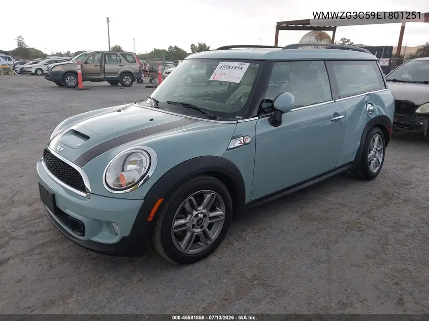 2014 Mini Clubman Cooper S VIN: WMWZG3C59ET801251 Lot: 45581858
