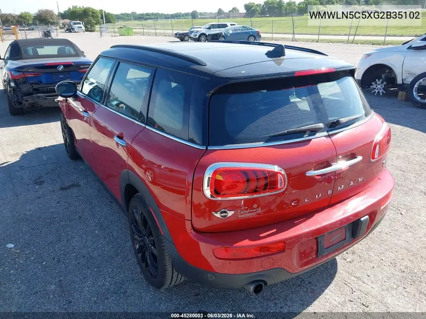 2016 Mini Clubman Cooper VIN: WMWLN5C5XG2B35102 Lot: 45280003