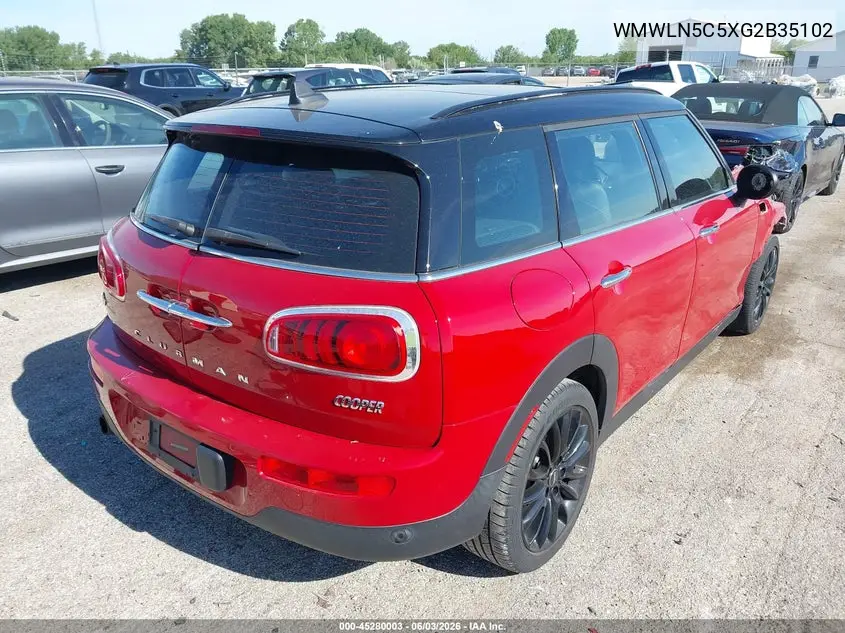 2016 Mini Clubman Cooper VIN: WMWLN5C5XG2B35102 Lot: 45280003